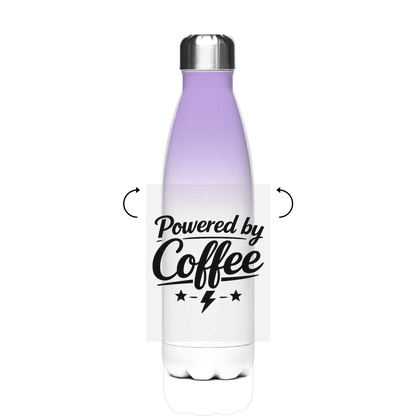 Edelstahl-Thermoflasche „Powered by Coffee“ – Bedruckte Isolierflasche für heiße & kalte Getränke