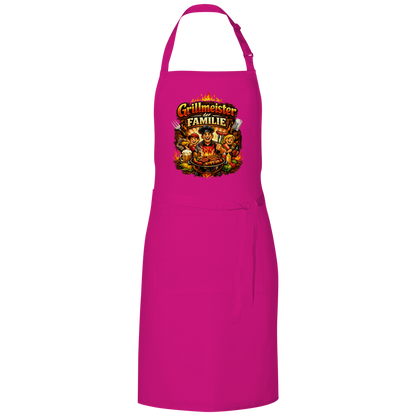 Grillschürze „Grillmeister der Familie“ – Lustige BBQ Schürze für Männer & Grillfans
