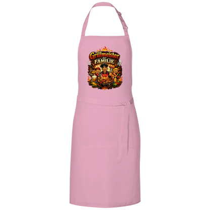 Grillschürze „Grillmeister der Familie“ – Lustige BBQ Schürze für Männer & Grillfans