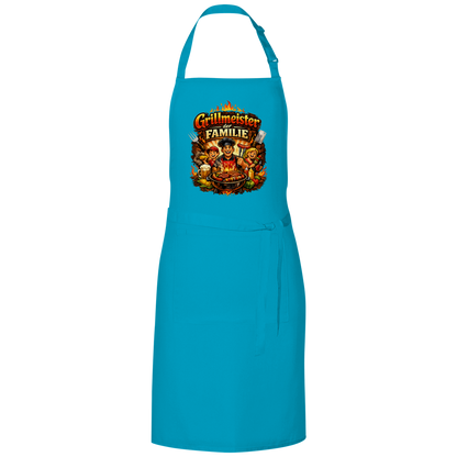 Grillschürze „Grillmeister der Familie“ – Lustige BBQ Schürze für Männer & Grillfans
