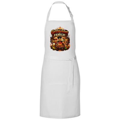 Grillschürze „Grillmeister der Familie“ – Lustige BBQ Schürze für Männer & Grillfans