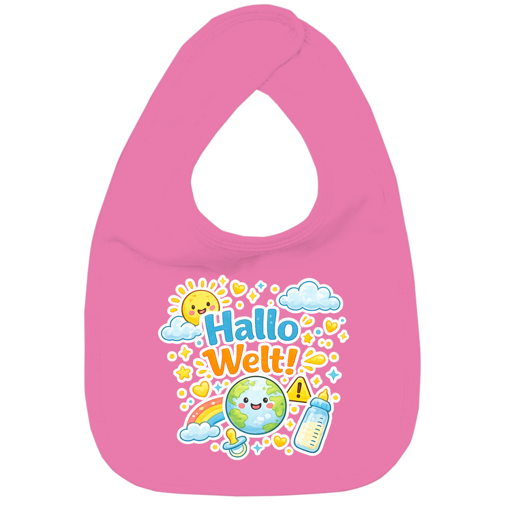 Kinder Bio Lätzchen „Hallo Welt!“ – Baby & Kleinkind Lätzchen aus Baumwolle