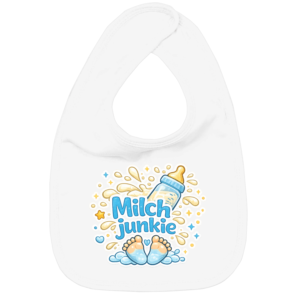 Kinder Bio Lätzchen „Milchjunkie“ – Baby & Kleinkind Lätzchen aus Baumwolle
