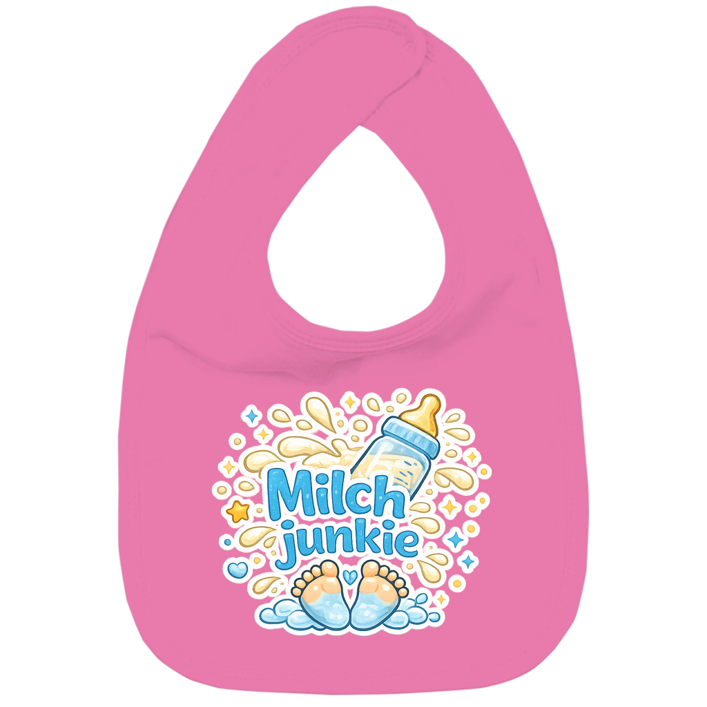 Kinder Bio Lätzchen „Milchjunkie“ – Baby & Kleinkind Lätzchen aus Baumwolle