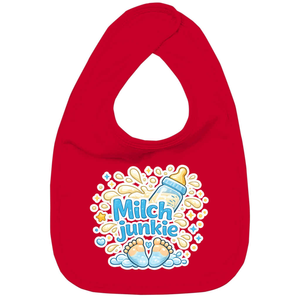 Kinder Bio Lätzchen „Milchjunkie“ – Baby & Kleinkind Lätzchen aus Baumwolle