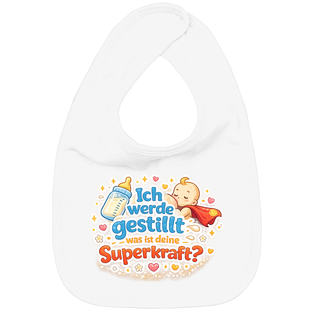 Kinder Bio Lätzchen „Ich werde gestillt – was ist deine Superkraft?“ – Baby & Kleinkind