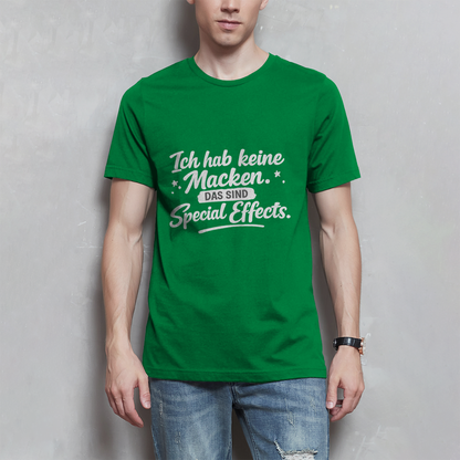 Herren T-Shirt „Ich habe keine Macken...“ – Weiße Schrift | Lustiges Sprüche Shirt
