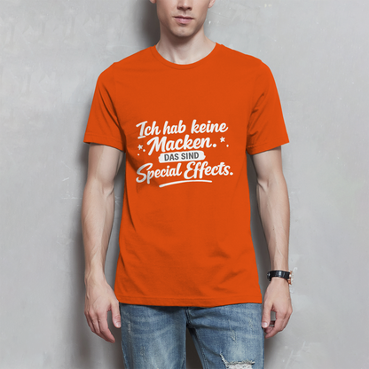 Herren T-Shirt „Ich habe keine Macken...“ – Weiße Schrift | Lustiges Sprüche Shirt