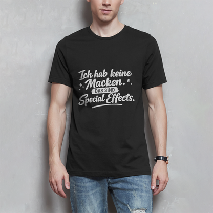 Herren T-Shirt „Ich habe keine Macken...“ – Weiße Schrift | Lustiges Sprüche Shirt