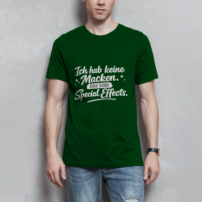 Herren T-Shirt „Ich habe keine Macken...“ – Weiße Schrift | Lustiges Sprüche Shirt