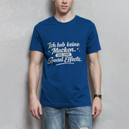 Herren T-Shirt „Ich habe keine Macken...“ – Weiße Schrift | Lustiges Sprüche Shirt