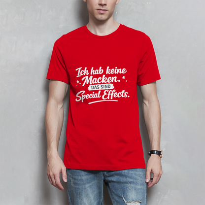 Herren T-Shirt „Ich habe keine Macken...“ – Weiße Schrift | Lustiges Sprüche Shirt