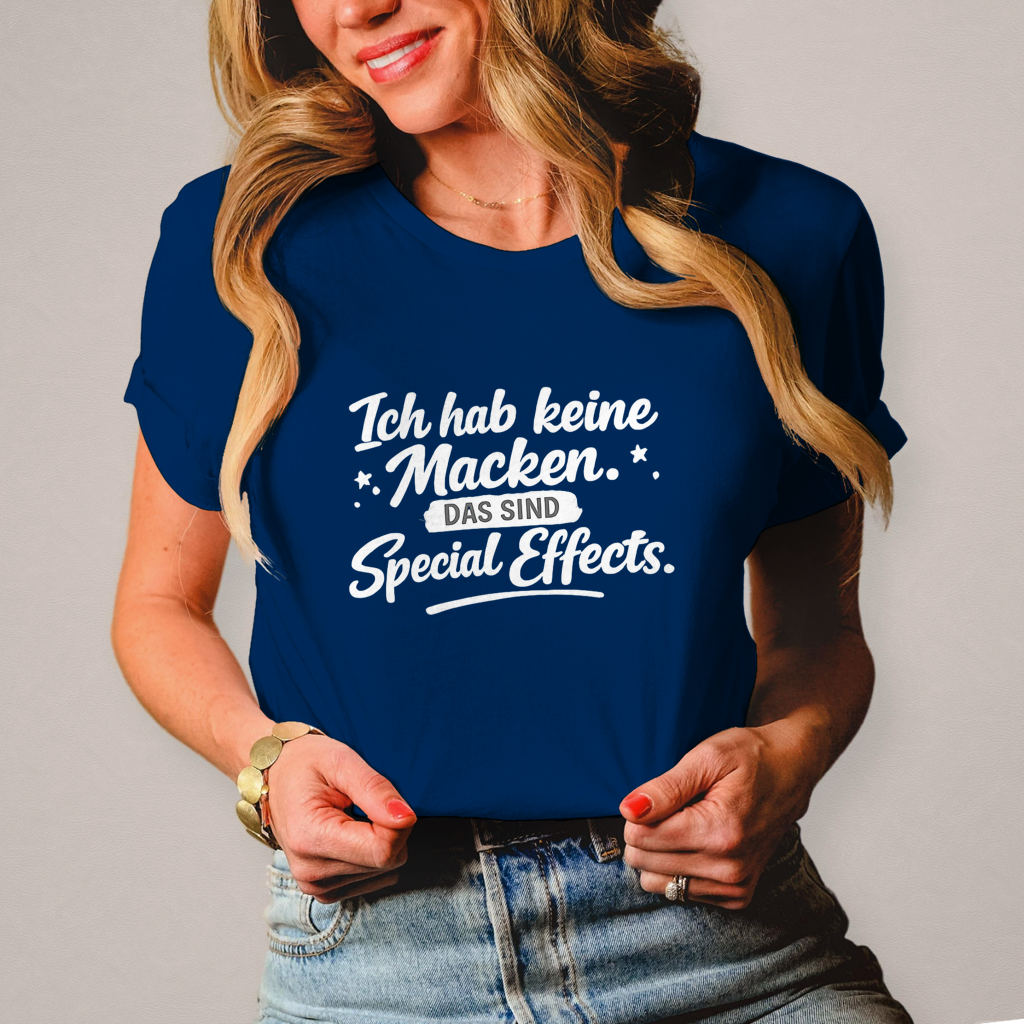Damen T-Shirt „Ich habe keine Macken“ – Weiße Schrift | Lustiges Sprüche Shirt