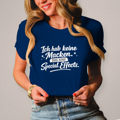 Damen T-Shirt „Ich habe keine Macken“ – Weiße Schrift | Lustiges Sprüche Shirt