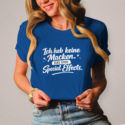 Damen T-Shirt „Ich habe keine Macken“ – Weiße Schrift | Lustiges Sprüche Shirt