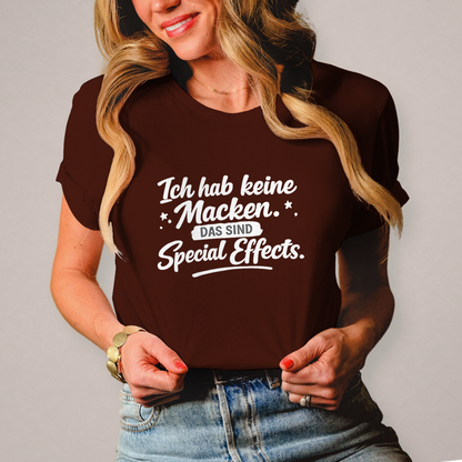 Damen T-Shirt „Ich habe keine Macken“ – Weiße Schrift | Lustiges Sprüche Shirt