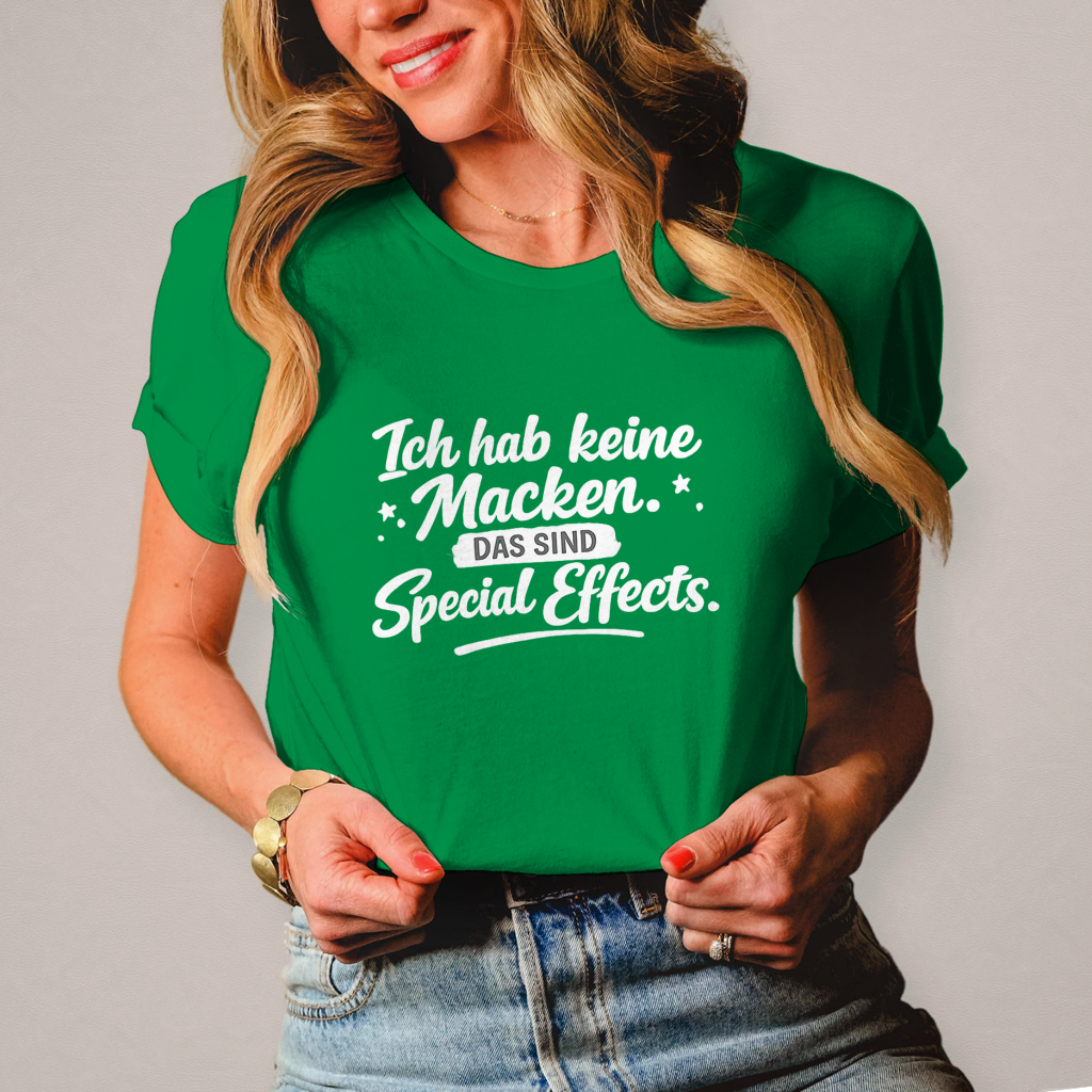Damen T-Shirt „Ich habe keine Macken“ – Weiße Schrift | Lustiges Sprüche Shirt