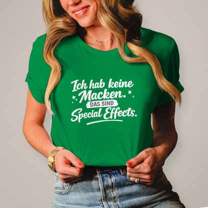 Damen T-Shirt „Ich habe keine Macken“ – Weiße Schrift | Lustiges Sprüche Shirt