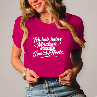 Damen T-Shirt „Ich habe keine Macken“ – Weiße Schrift | Lustiges Sprüche Shirt