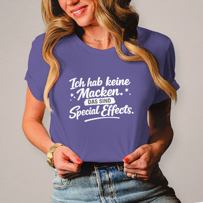 Damen T-Shirt „Ich habe keine Macken“ – Weiße Schrift | Lustiges Sprüche Shirt