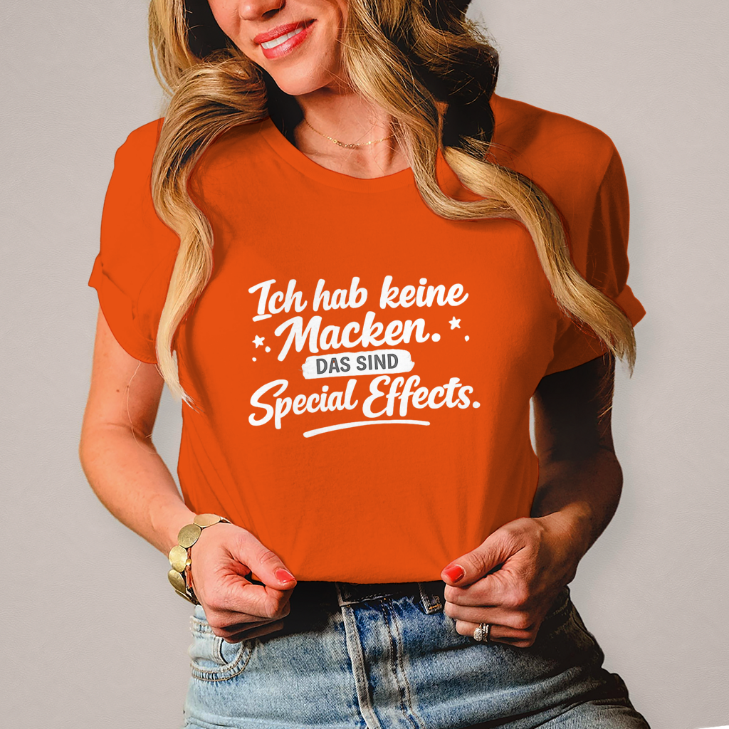 Damen T-Shirt „Ich habe keine Macken“ – Weiße Schrift | Lustiges Sprüche Shirt