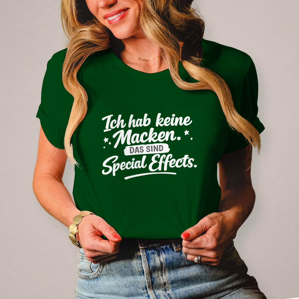 Damen T-Shirt „Ich habe keine Macken“ – Weiße Schrift | Lustiges Sprüche Shirt