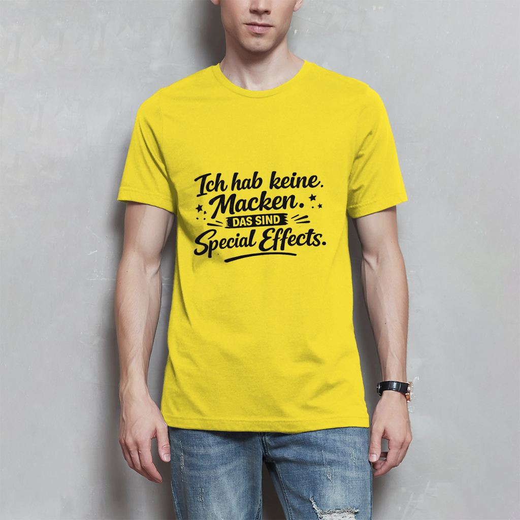 Herren T-Shirt „Ich habe keine Macken“ – Schwarze Schrift | Lustiges Sprüche Shirt