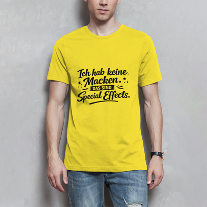 Herren T-Shirt „Ich habe keine Macken“ – Schwarze Schrift | Lustiges Sprüche Shirt