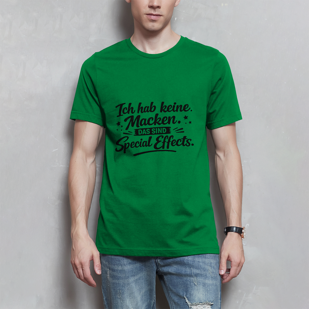 Herren T-Shirt „Ich habe keine Macken“ – Schwarze Schrift | Lustiges Sprüche Shirt