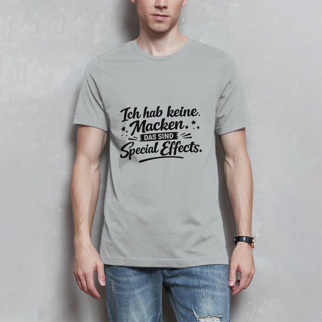 Herren T-Shirt „Ich habe keine Macken“ – Schwarze Schrift | Lustiges Sprüche Shirt