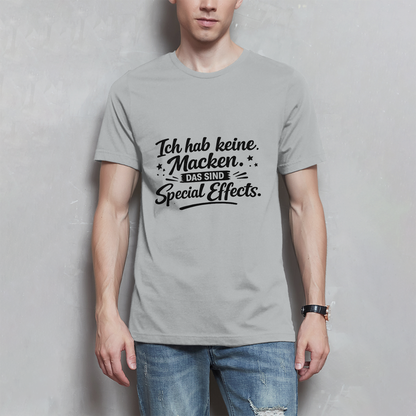 Herren T-Shirt „Ich habe keine Macken“ – Schwarze Schrift | Lustiges Sprüche Shirt