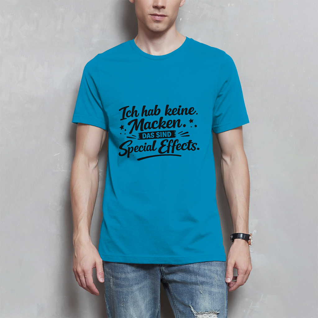 Herren T-Shirt „Ich habe keine Macken“ – Schwarze Schrift | Lustiges Sprüche Shirt