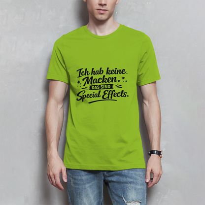 Herren T-Shirt „Ich habe keine Macken“ – Schwarze Schrift | Lustiges Sprüche Shirt
