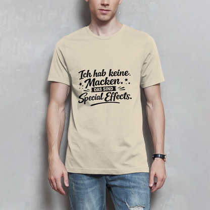 Herren T-Shirt „Ich habe keine Macken“ – Schwarze Schrift | Lustiges Sprüche Shirt