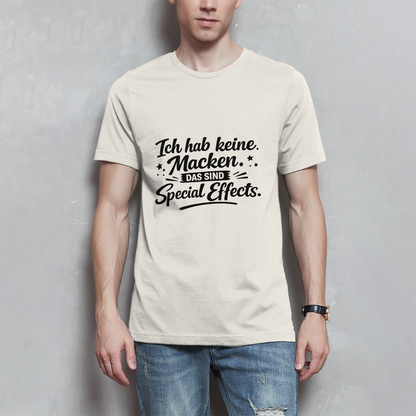 Herren T-Shirt „Ich habe keine Macken“ – Schwarze Schrift | Lustiges Sprüche Shirt