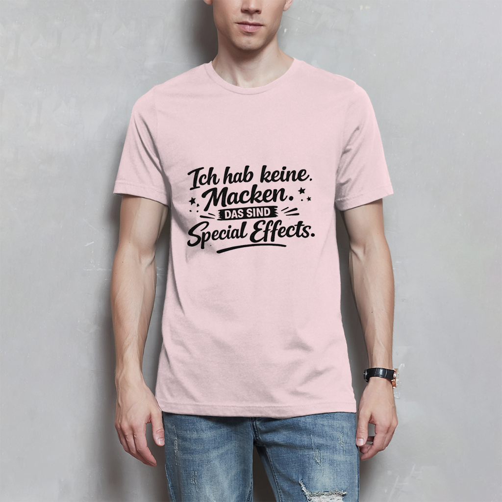 Herren T-Shirt „Ich habe keine Macken“ – Schwarze Schrift | Lustiges Sprüche Shirt
