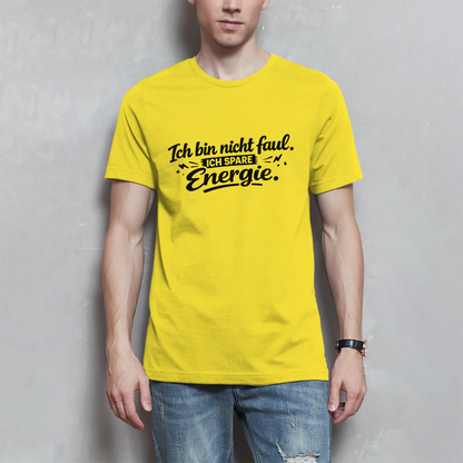 Herren T-Shirt „Ich bin nicht faul“ – Schwarze Schrift | Lustiges Sprüche Shirt