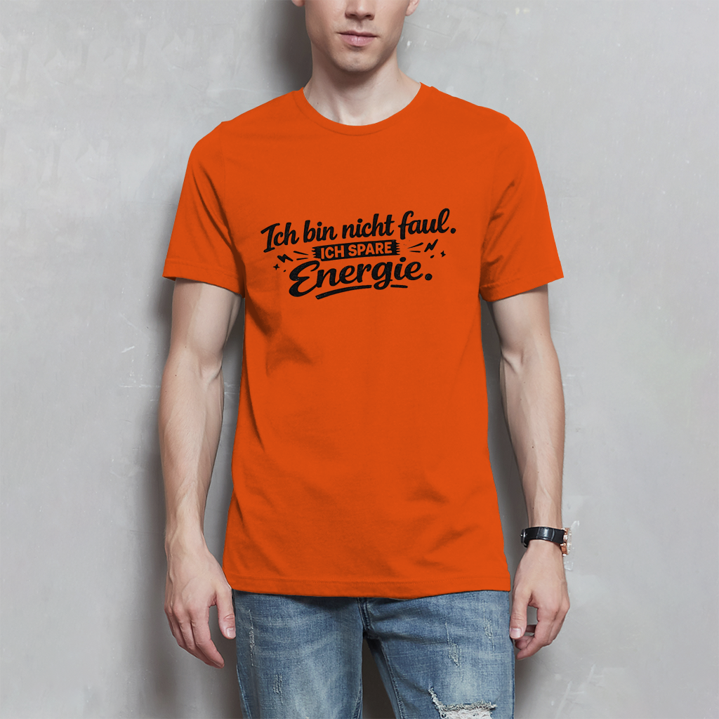 Herren T-Shirt „Ich bin nicht faul“ – Schwarze Schrift | Lustiges Sprüche Shirt