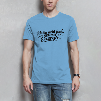 Herren T-Shirt „Ich bin nicht faul“ – Schwarze Schrift | Lustiges Sprüche Shirt