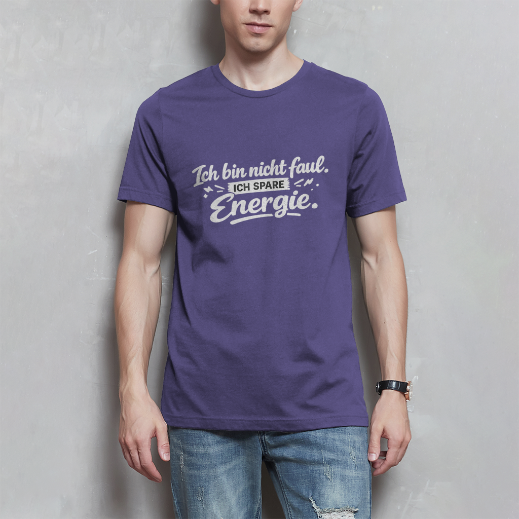 Herren T-Shirt „Ich bin nicht faul“ – Weiße Schrift | Lustiges Sprüche Shirt