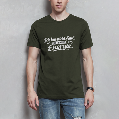 Herren T-Shirt „Ich bin nicht faul“ – Weiße Schrift | Lustiges Sprüche Shirt