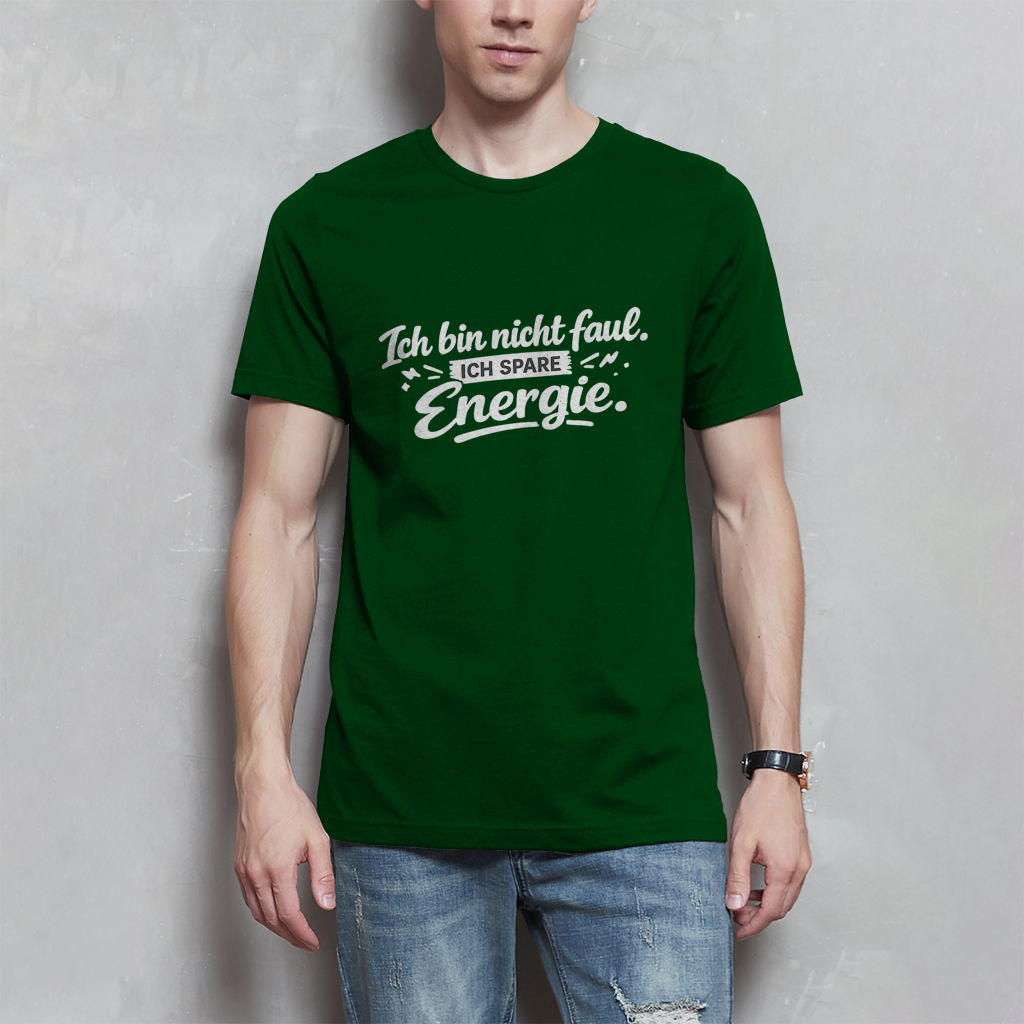 Herren T-Shirt „Ich bin nicht faul“ – Weiße Schrift | Lustiges Sprüche Shirt