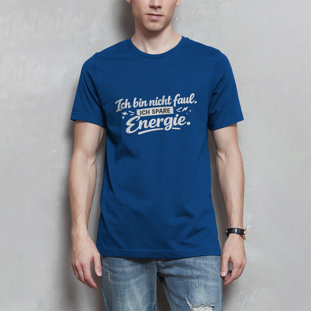 Herren T-Shirt „Ich bin nicht faul“ – Weiße Schrift | Lustiges Sprüche Shirt