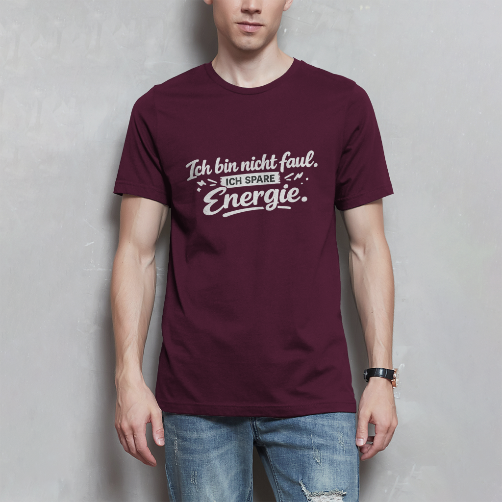 Herren T-Shirt „Ich bin nicht faul“ – Weiße Schrift | Lustiges Sprüche Shirt