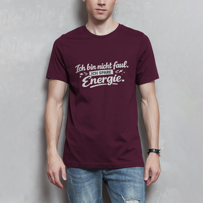 Herren T-Shirt „Ich bin nicht faul“ – Weiße Schrift | Lustiges Sprüche Shirt