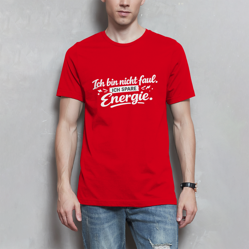Herren T-Shirt „Ich bin nicht faul“ – Weiße Schrift | Lustiges Sprüche Shirt