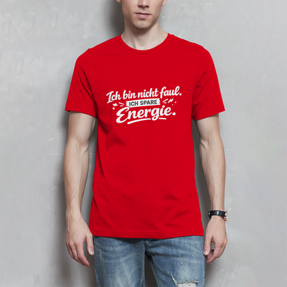 Herren T-Shirt „Ich bin nicht faul“ – Weiße Schrift | Lustiges Sprüche Shirt