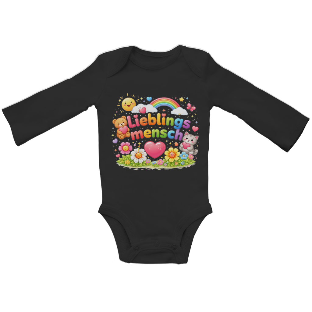 Baby Bio Bodysuit Langarm „Lieblingsmensch“ – Nachhaltiger Baby Overall