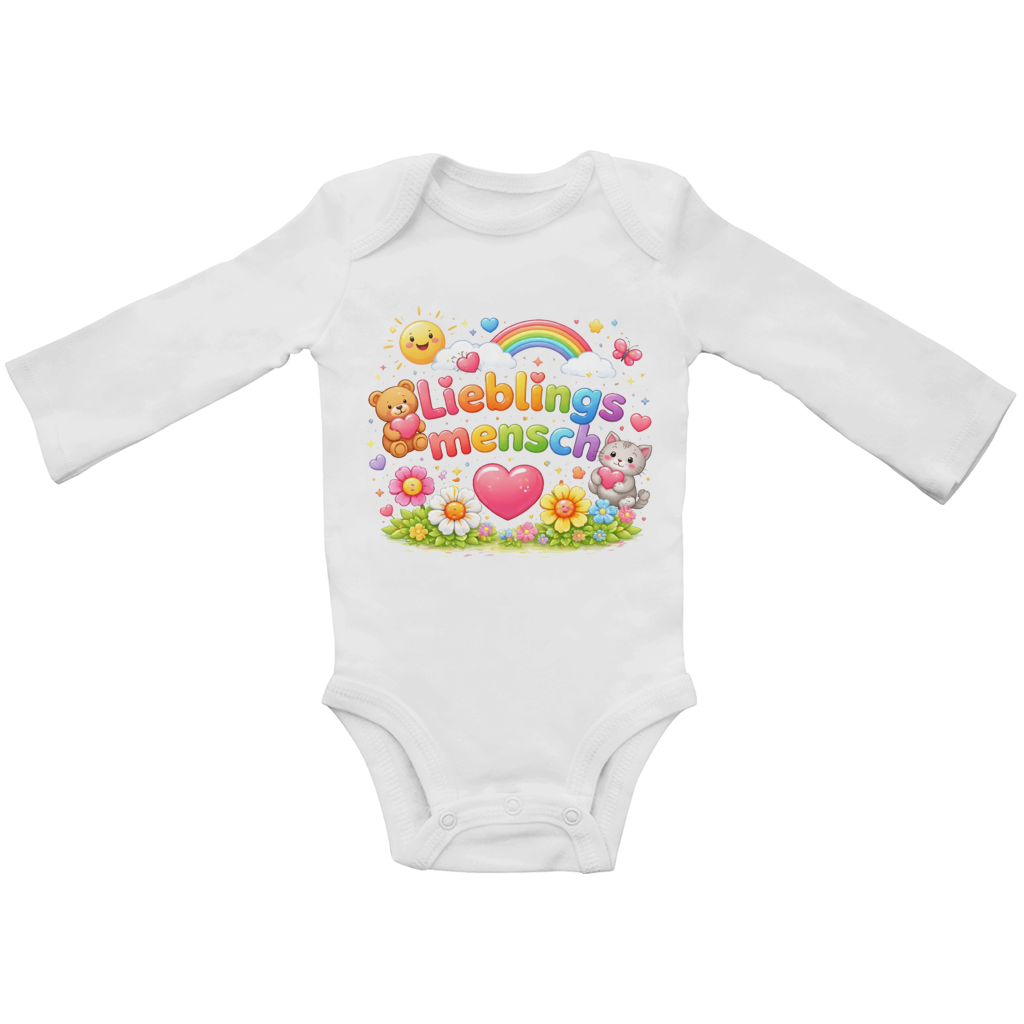 Baby Bio Bodysuit Langarm „Lieblingsmensch“ – Nachhaltiger Baby Overall