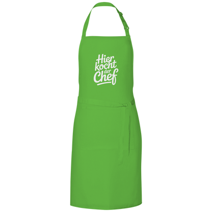 Grillschürze „Hier kocht der Chef“ – Weiße Schrift | Lustige Koch- & Grill-Schürze